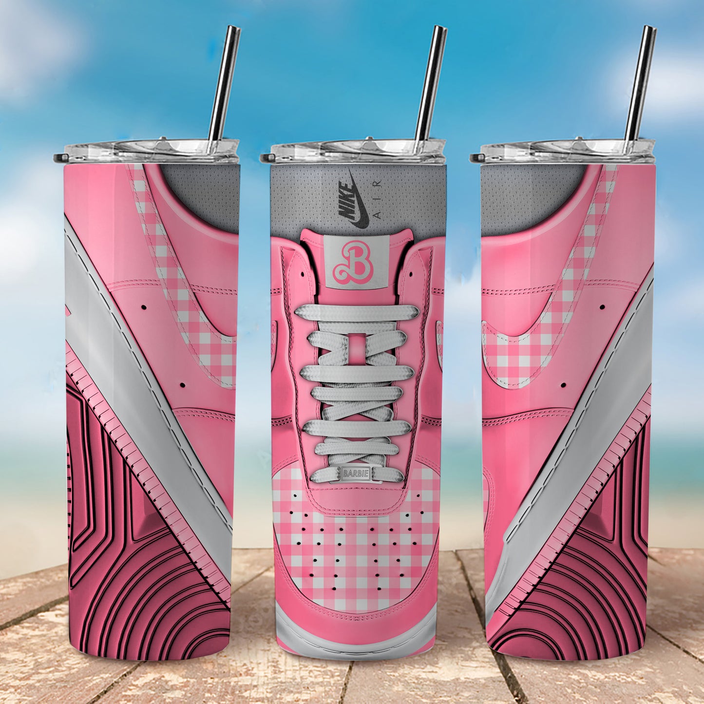 Air Force 1 Barbie "Gingham" Sneaker Tumbler, 20 oz Tumbler