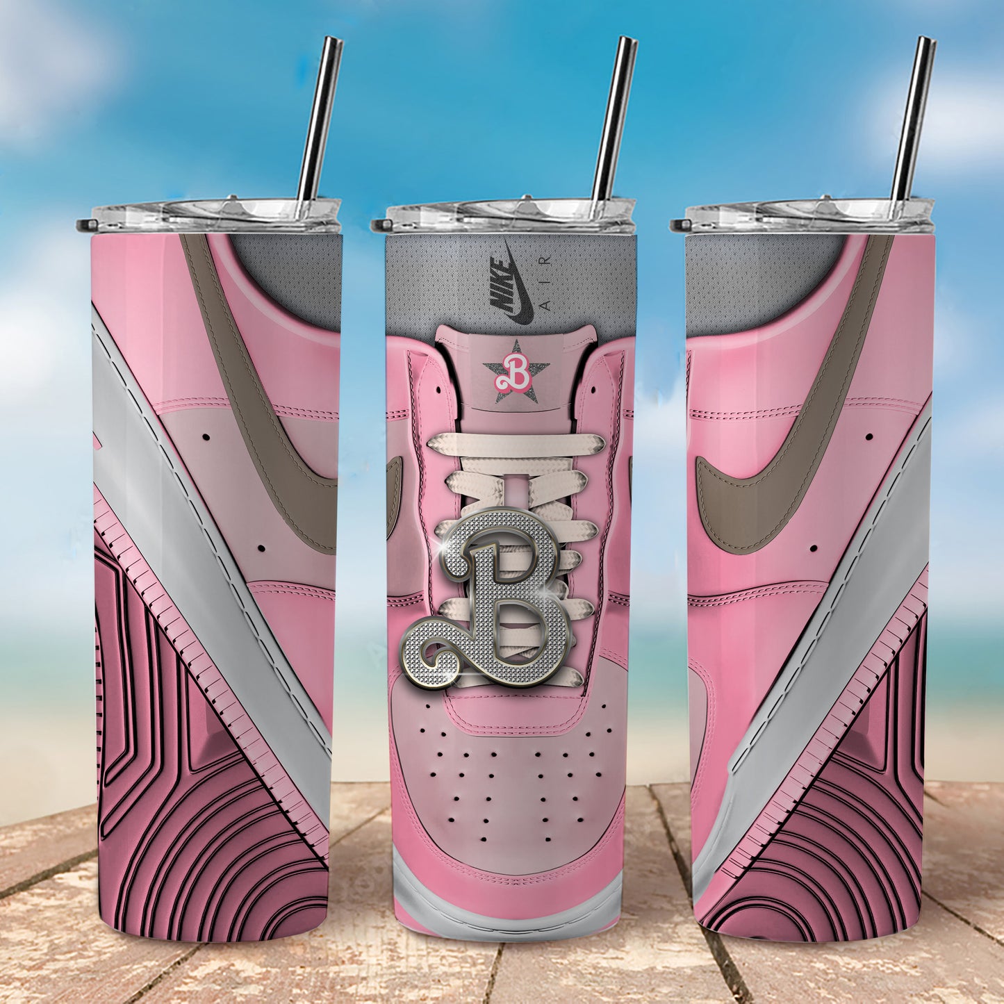 Air Force 1 Barbie "B" Diamond Sneaker Tumbler, 20 oz Tumbler
