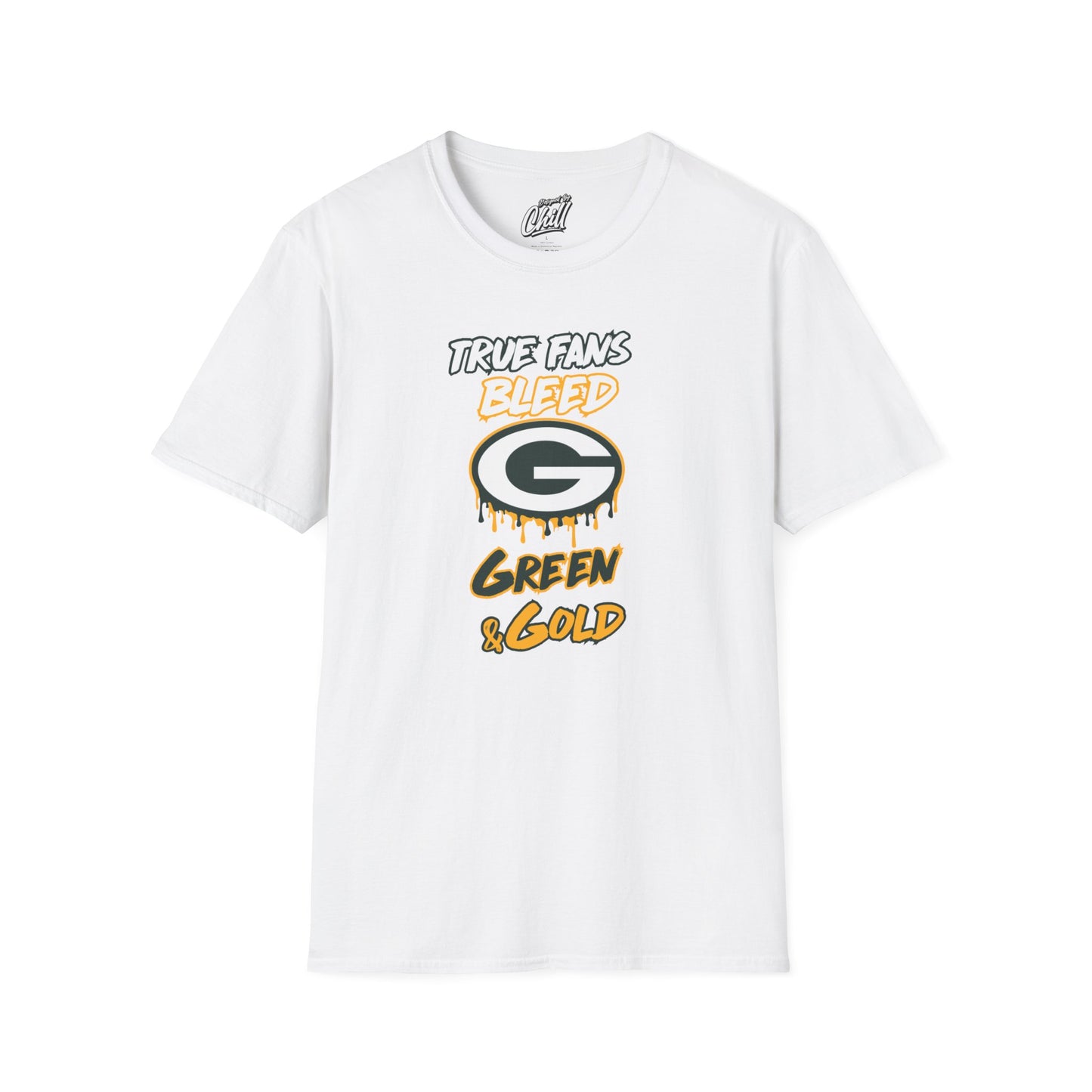 True Fans Bleed Green & Gold, Cheesehead Football Fan Shirt