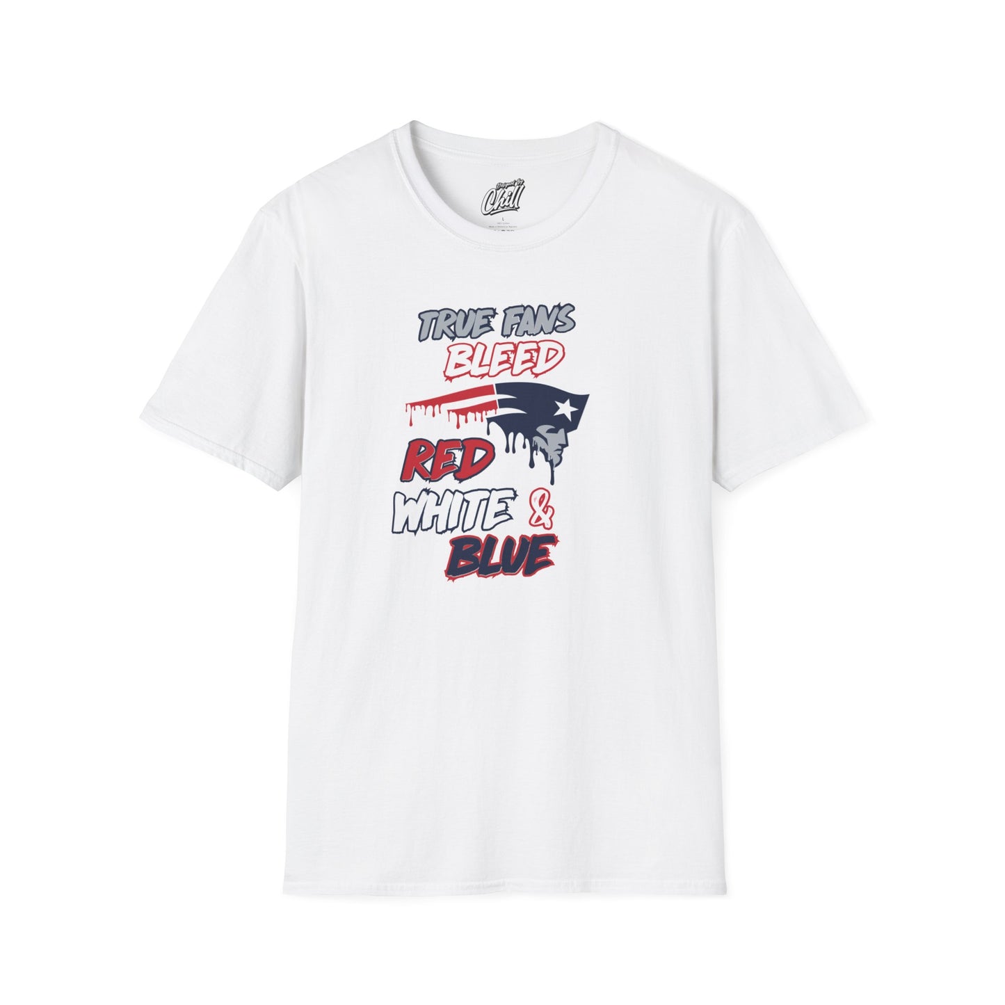 True Fans Bleed Red, White & Blue, Boston Football Fan Shirt