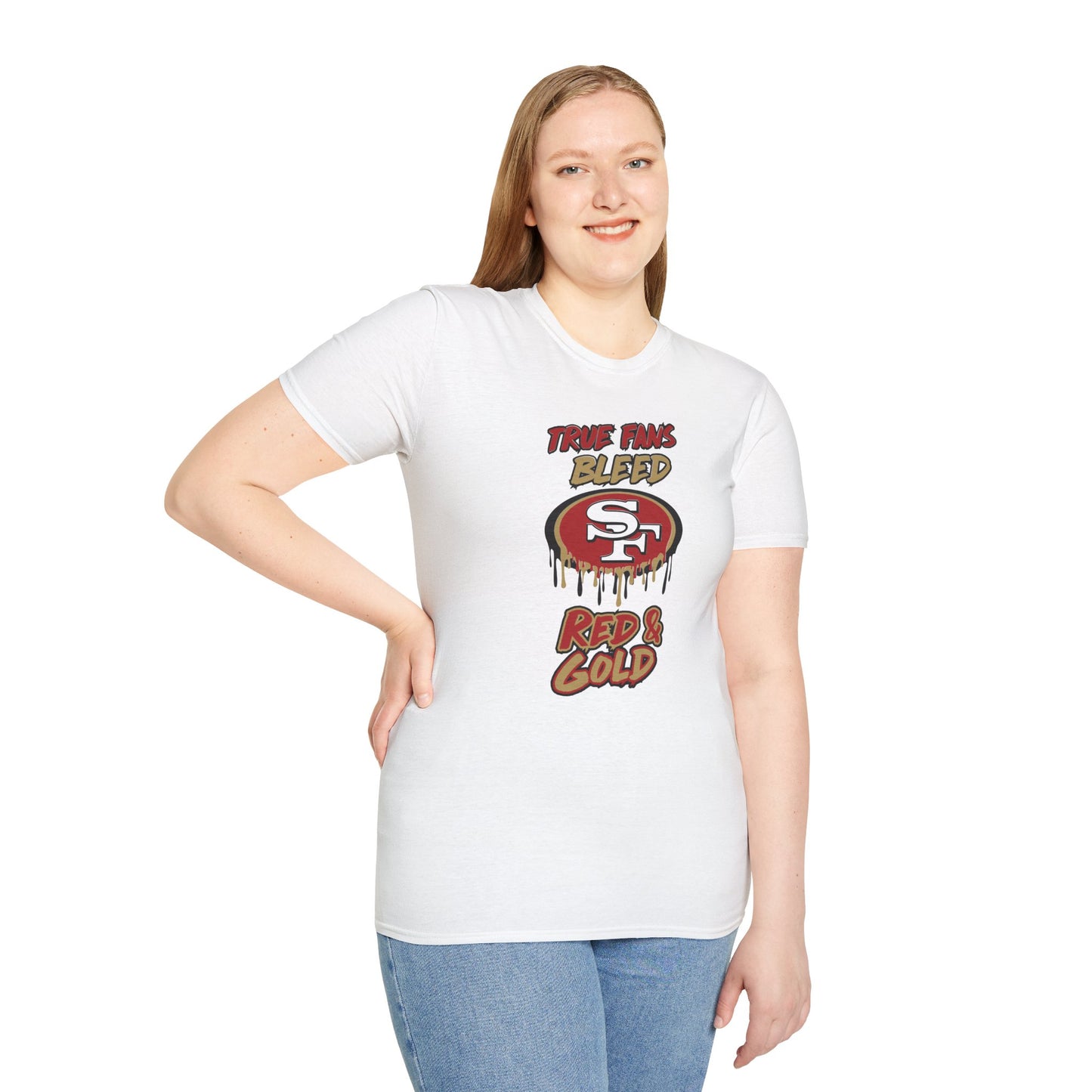 True Fans Bleed Red & Gold, Bay Area Football Fan Shirt