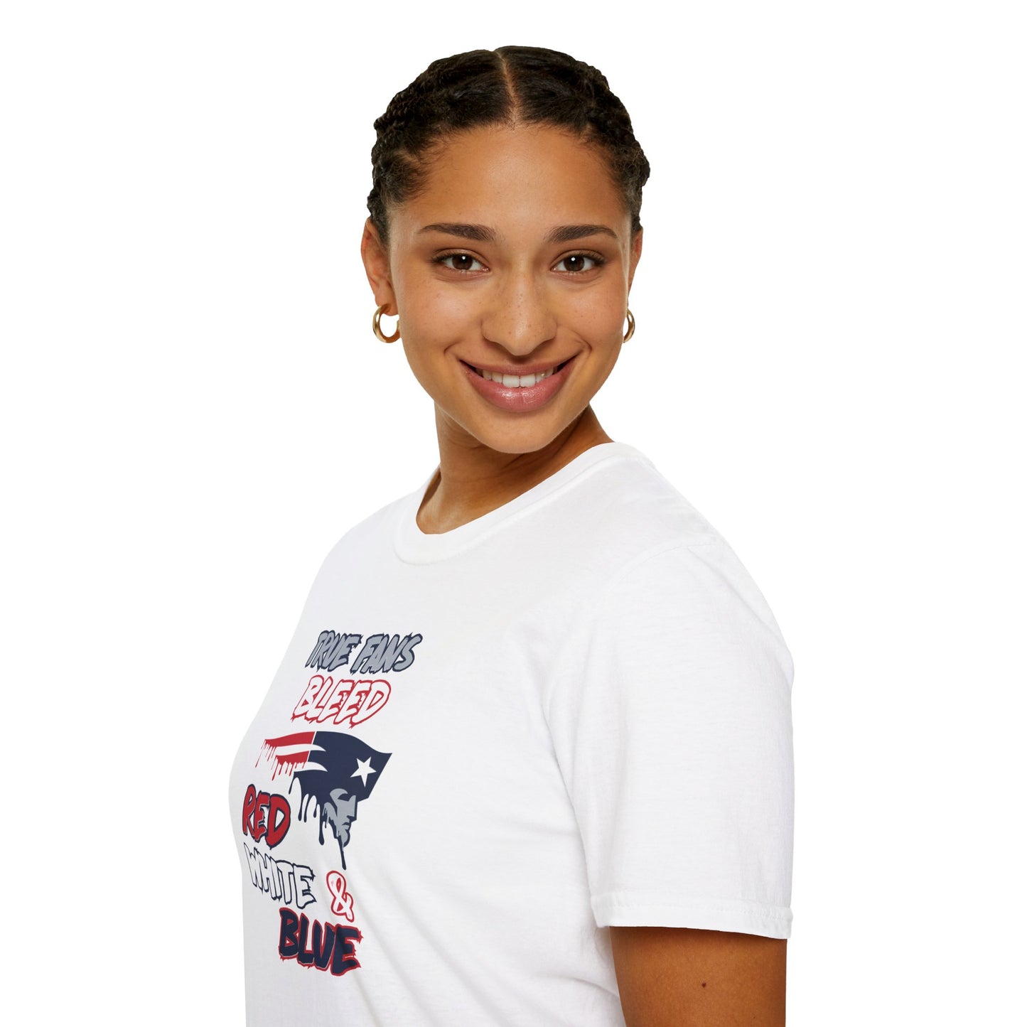 True Fans Bleed Red, White & Blue, Boston Football Fan Shirt