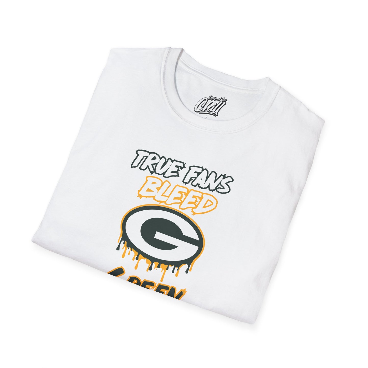 True Fans Bleed Green & Gold, Cheesehead Football Fan Shirt