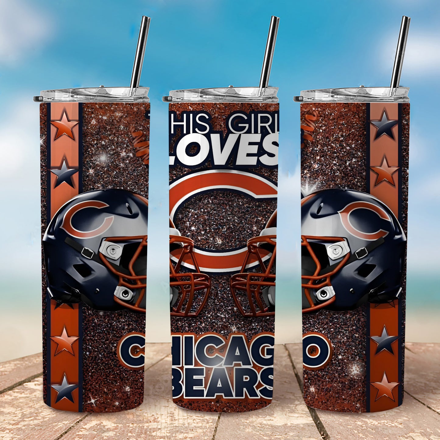 "This Girl Loves...." American Football Tumbler, 20 oz Tumbler