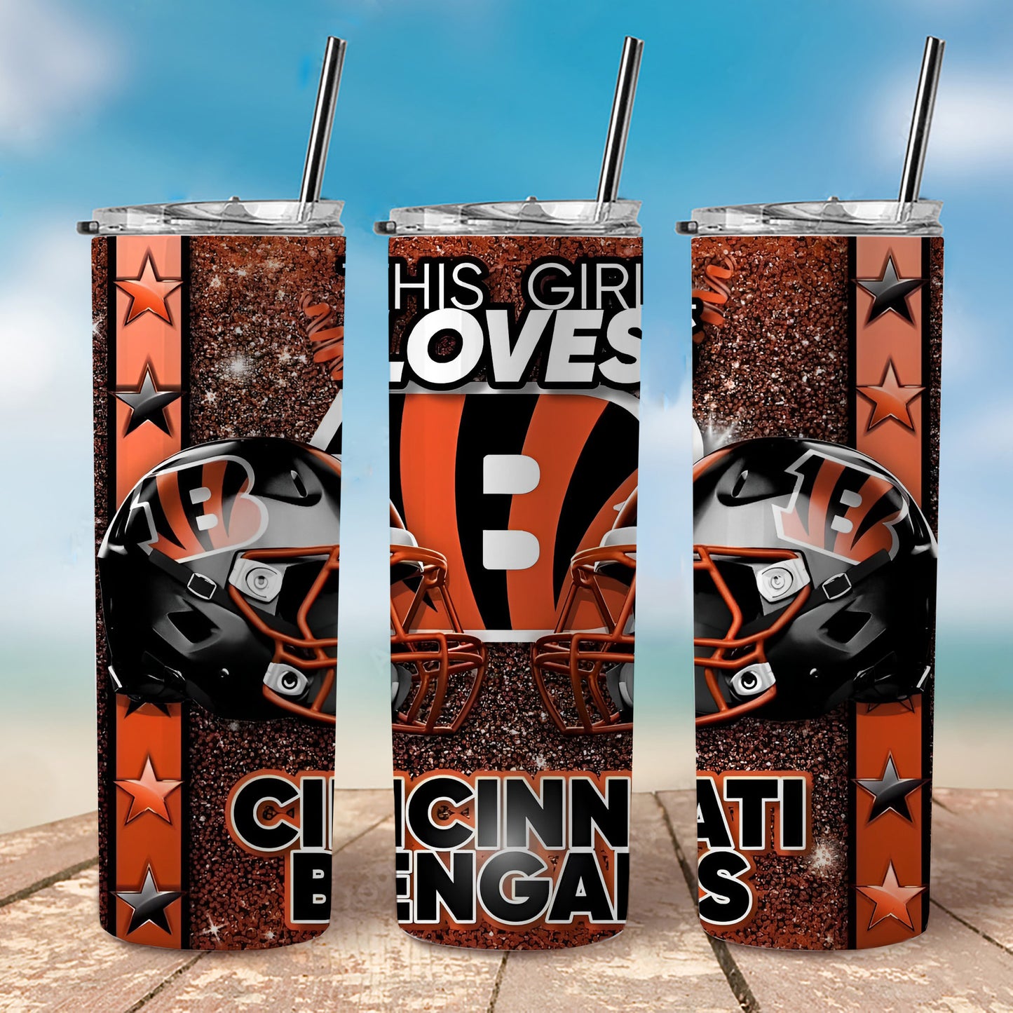 "This Girl Loves...." American Football Tumbler, 20 oz Tumbler