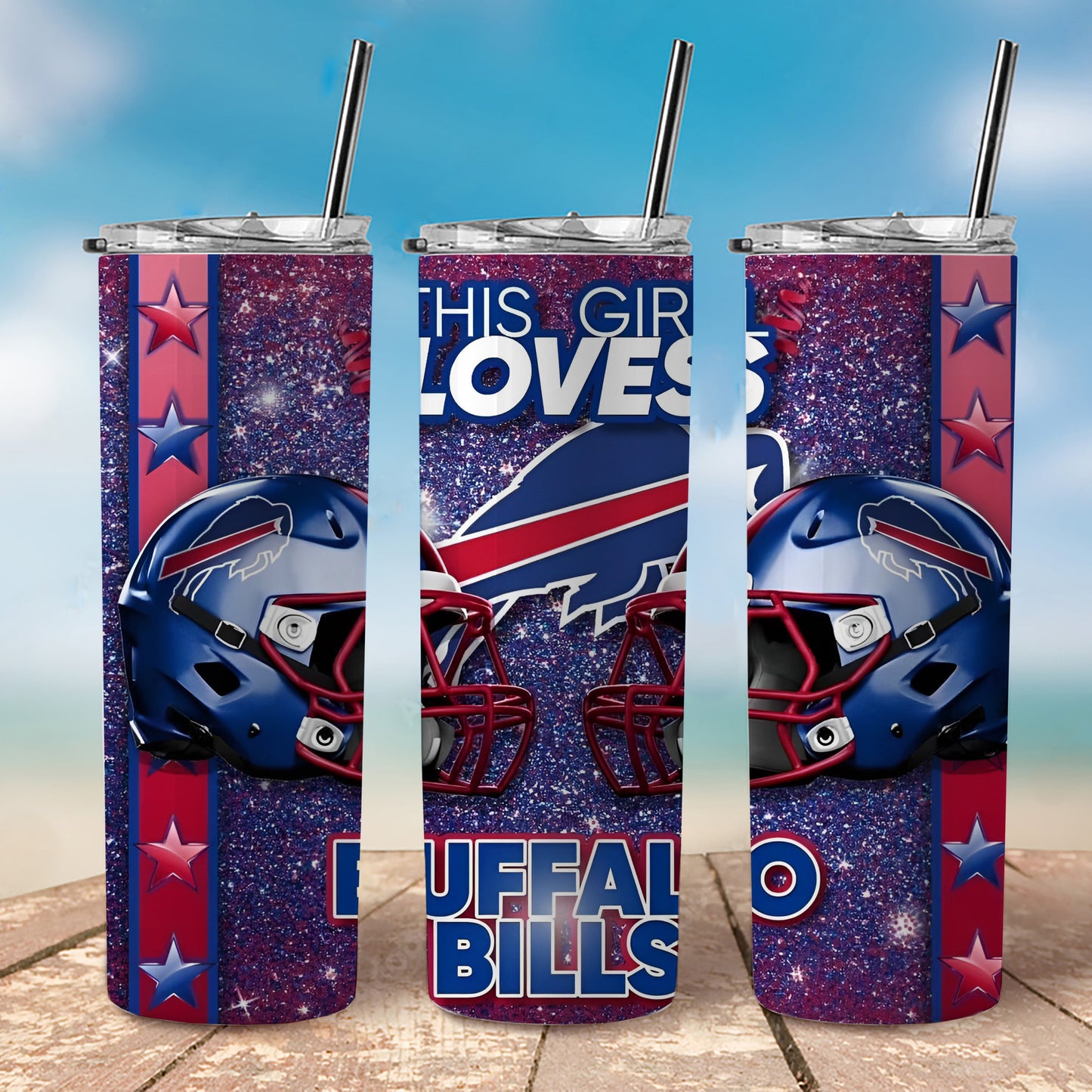 "This Girl Loves...." American Football Tumbler, 20 oz Tumbler