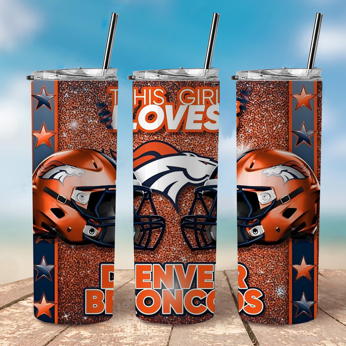 "This Girl Loves...." American Football Tumbler, 20 oz Tumbler