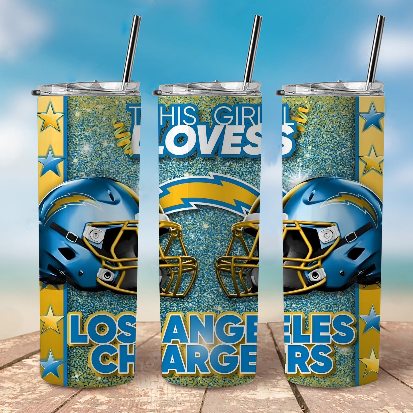 "This Girl Loves...." American Football Tumbler, 20 oz Tumbler