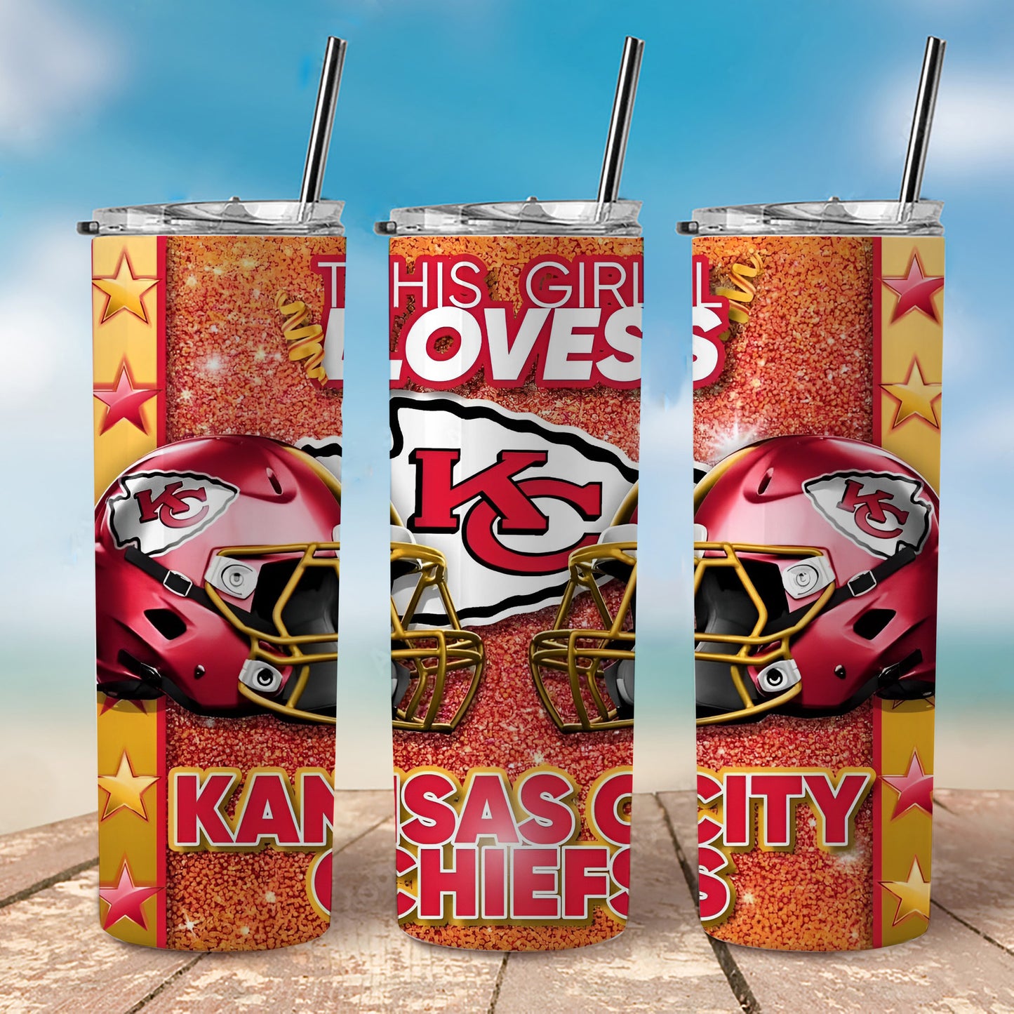 "This Girl Loves...." American Football Tumbler, 20 oz Tumbler