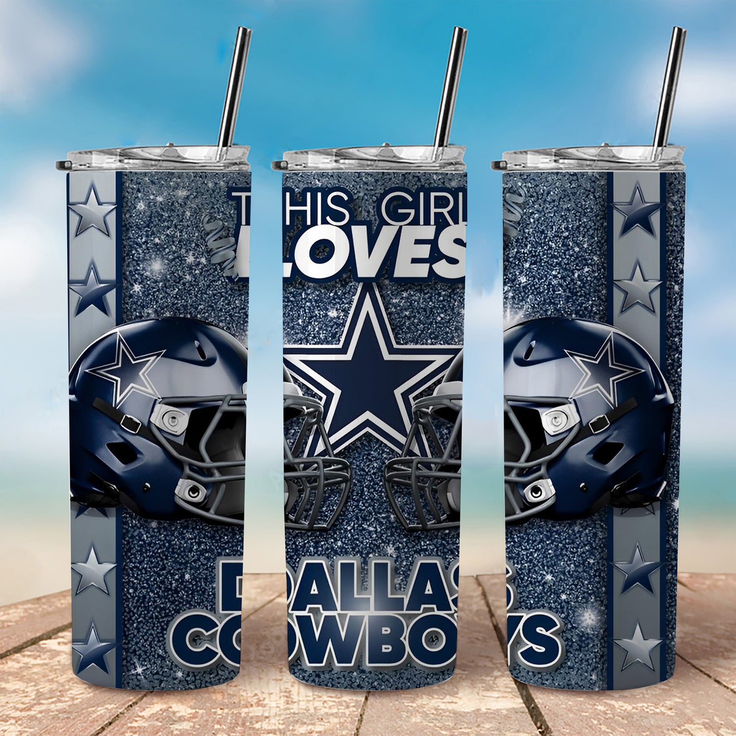 "This Girl Loves...." American Football Tumbler, 20 oz Tumbler