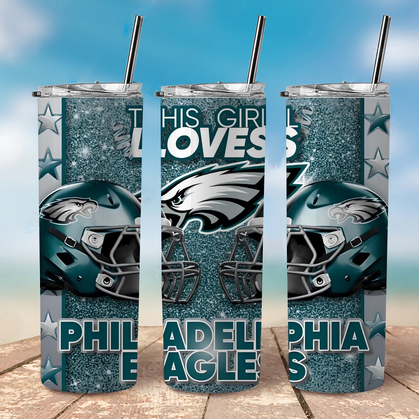 "This Girl Loves...." American Football Tumbler, 20 oz Tumbler