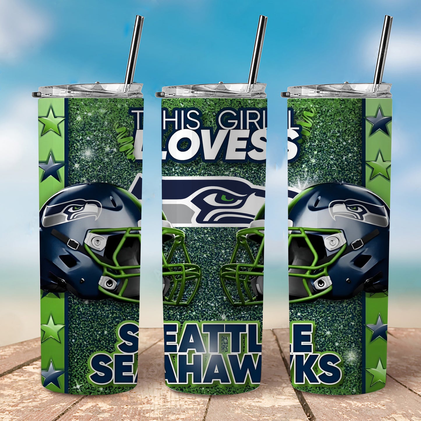 "This Girl Loves...." American Football Tumbler, 20 oz Tumbler