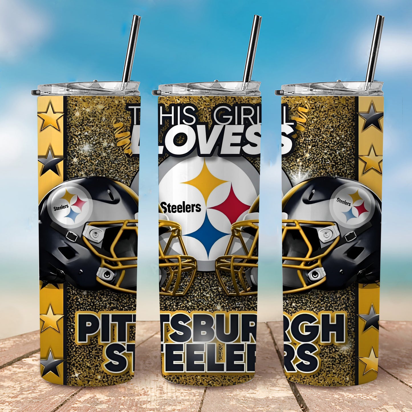 "This Girl Loves...." American Football Tumbler, 20 oz Tumbler